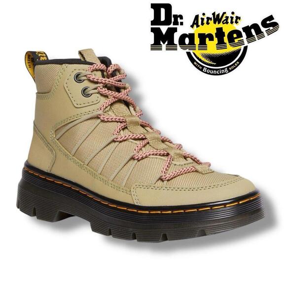 Dr. Martens Buwick Womens Size 8L Utility Boots Extra Tough Lace Up Pale Olive - Picture 1 of 15